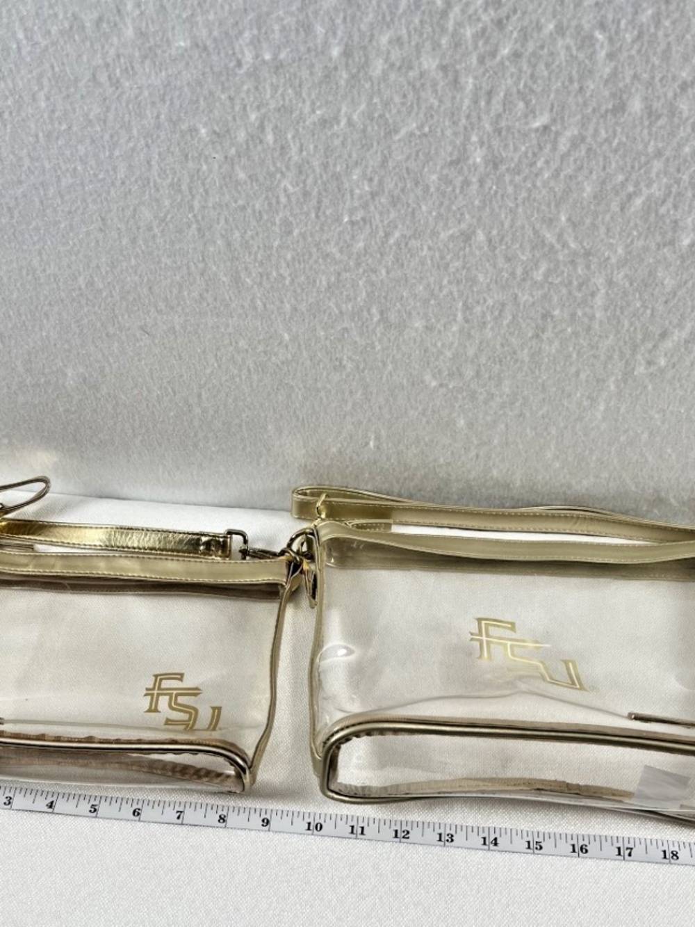Capri Designs Clear Stadium Approved Bag Set of 2 FSU Florida State Gold Trim - Picture 5 of 6